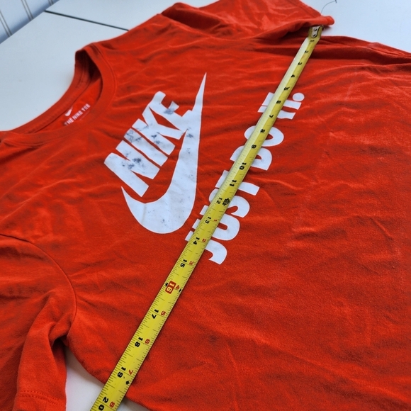 Nike Shirt Mens Orange Just Do It Regular Fit Short Sleeve Activewear Large - Picture 4 of 6